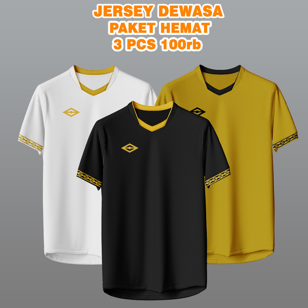 Jersey atsan 3PCS 100RB Baju olahraga pria wanita badminton bulutangkis volly sepak bola futsal