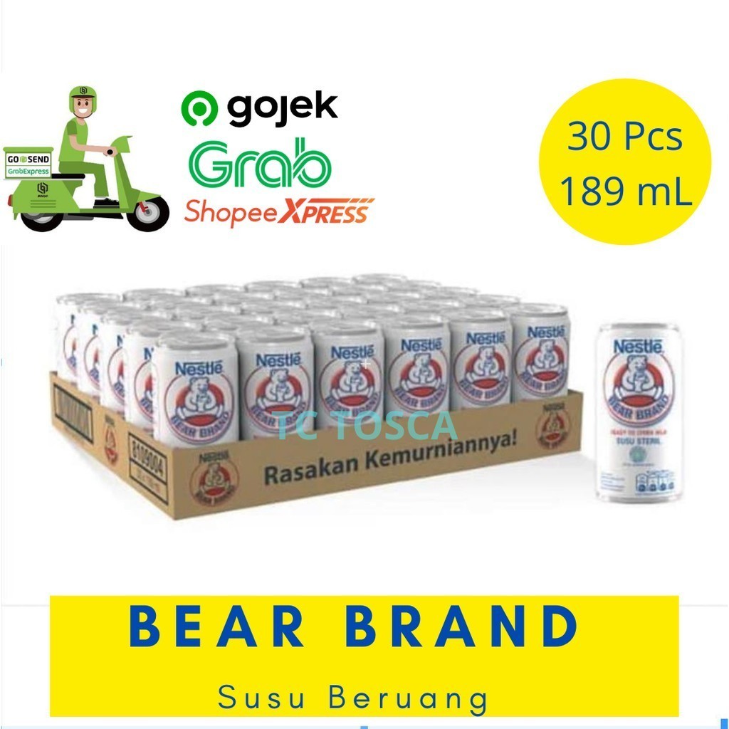 Susu Beruang | Susu Bear Brand | Bear Brand 189 ML 1 Karton Isi 30 Pcs