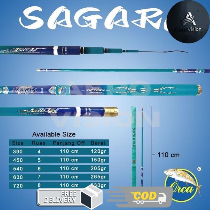 TERBARU JORAN TEGEK 390 450 540 630 720 ORCA SAGARA RUAS PANJANG BAHAN CARBON KUAT SANGAT RINGAN - 6
