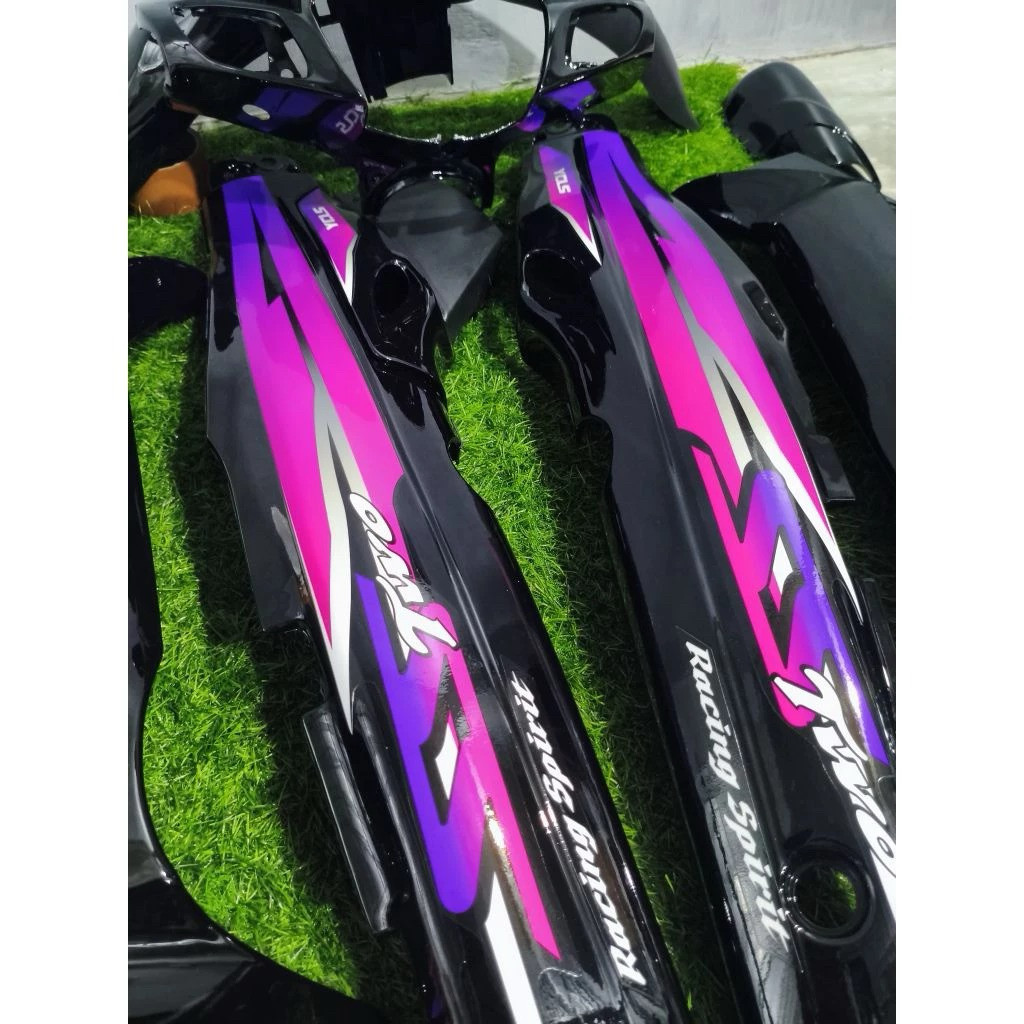 Cover body belakang fizr ss two bodi belakang fiz r ss two warna hitam ungu set box aki terbaik