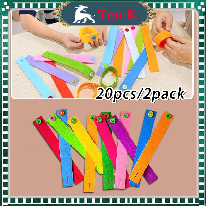 20Pcs Flanel Kancing Rantai / Mengancing Rantai Flanel / Mainan Edukasi Sensory Play Montessori