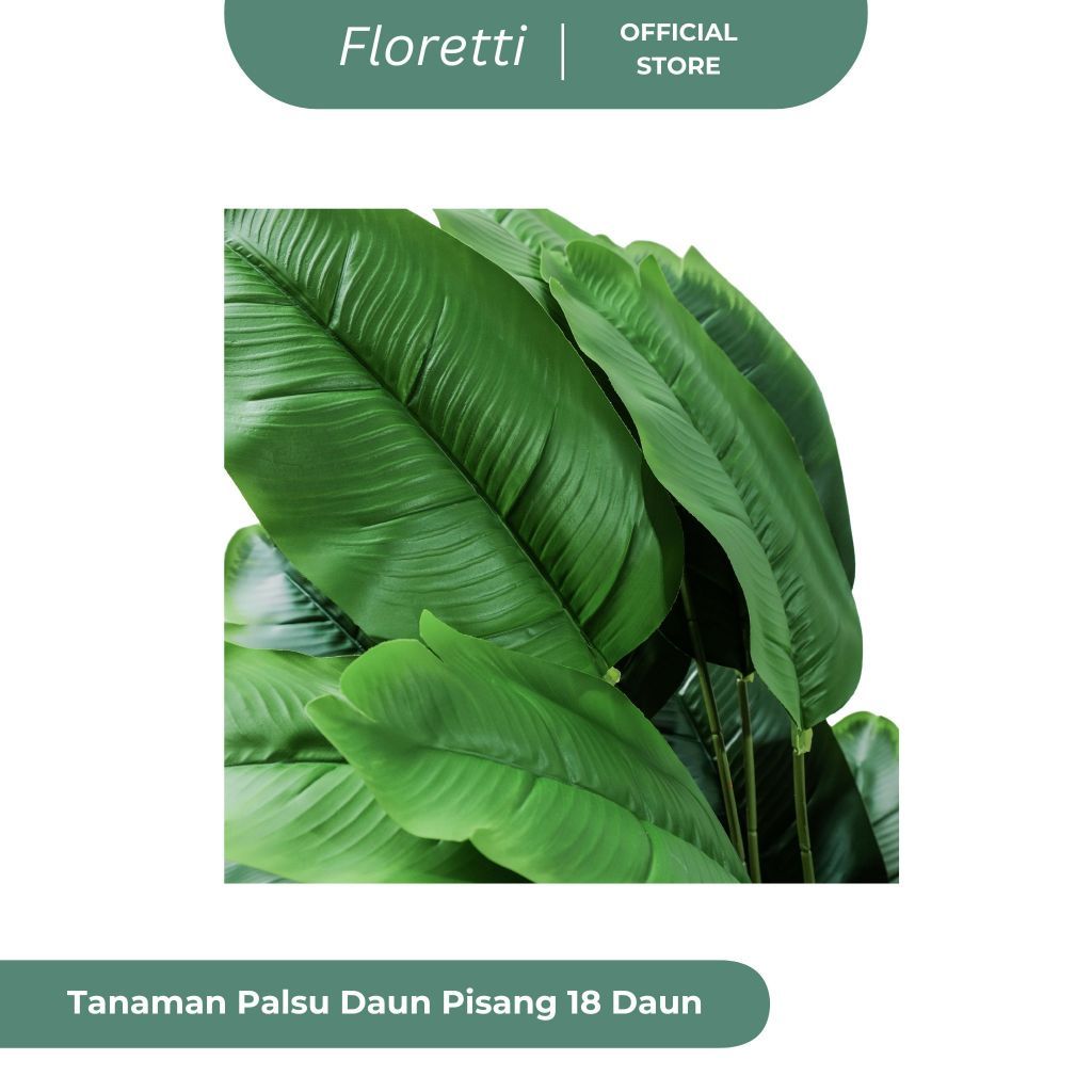 PROMOFloretti Pohon Daun Pisang 18 Daun Cabang Artificial Tanaman PalsuTERLARIS