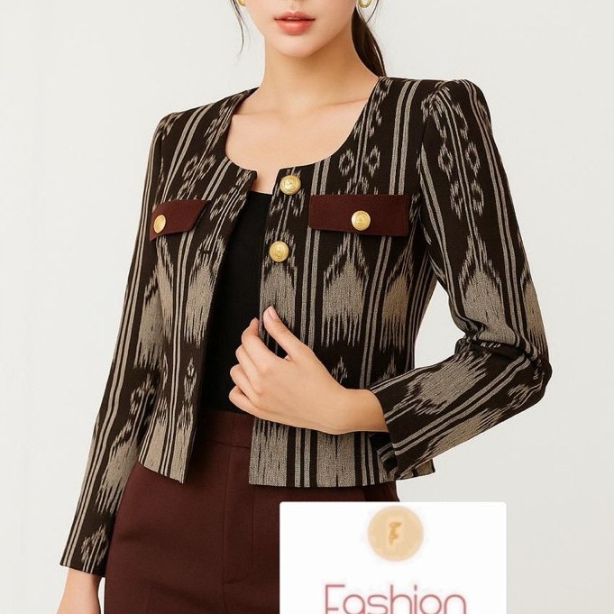 BAMMA BLAZER COUPLE TENUN / BLAZER MAHOGANY / SERAGAM KANTOR / OUTER BATIK