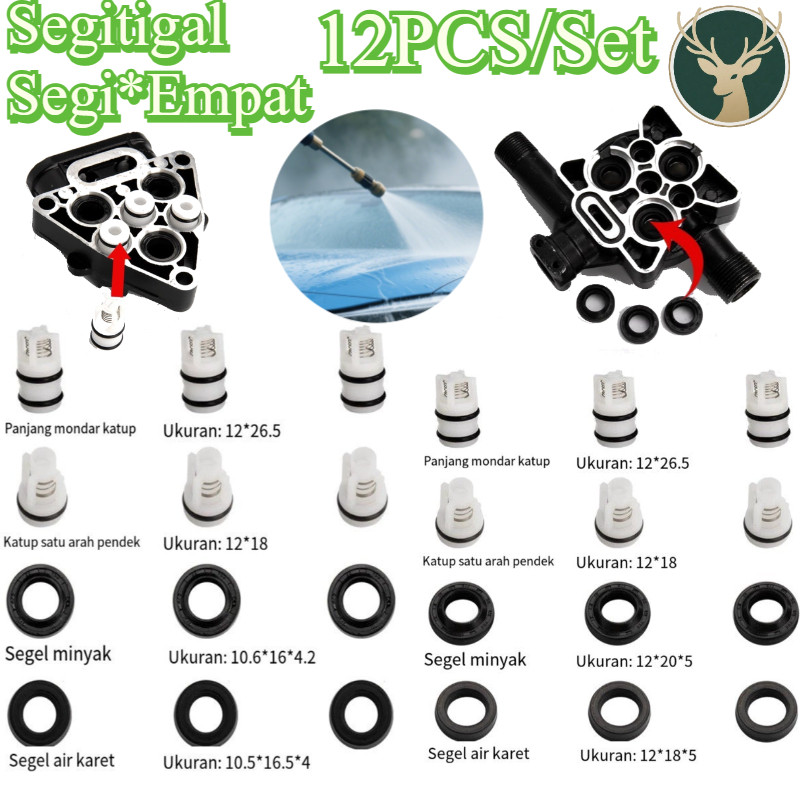 Original 12Pcs/Set Oil Seal Water Seal Inlet Valve Outlet Valve Water Seal / Jet Cleaner High Pressu