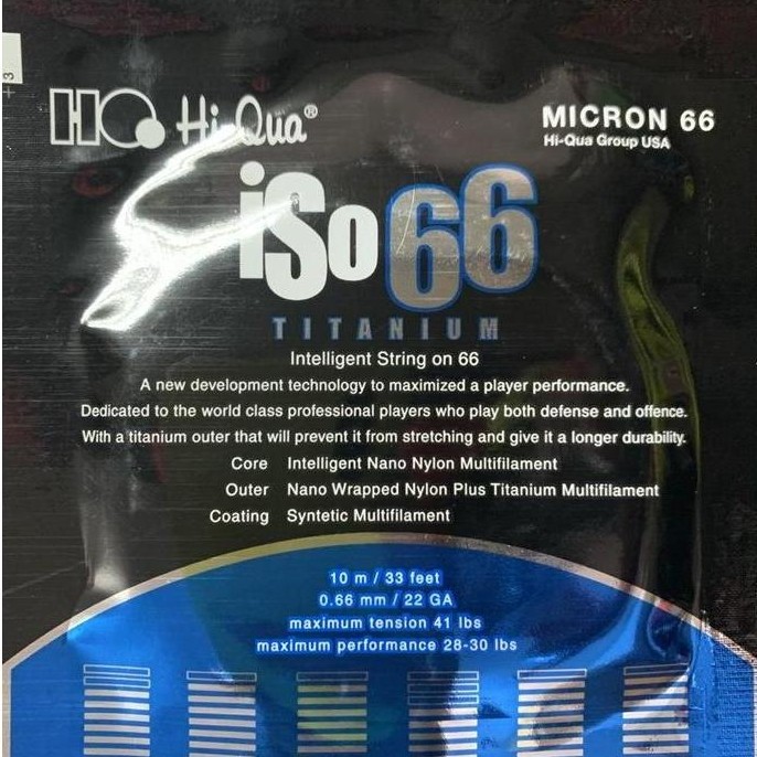 Weminton- Senar Bton New Hiqua Iso 66 Titanium Rainbow