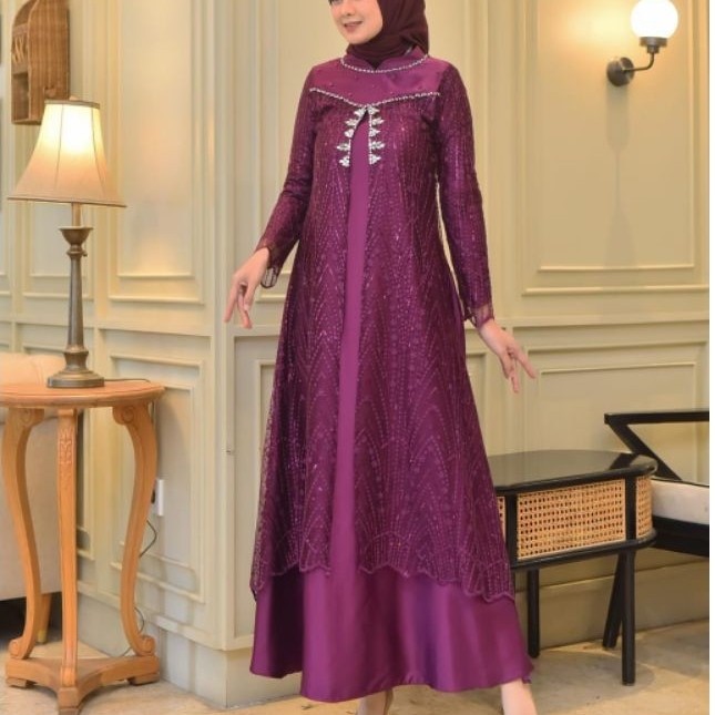 GAMIS SEMI OUTER DRES KEBAYA PESTA MODERN VIRAL / GAMIS TILLE KONDANGAN / GAMIS BROKAT LAMARAN TERME
