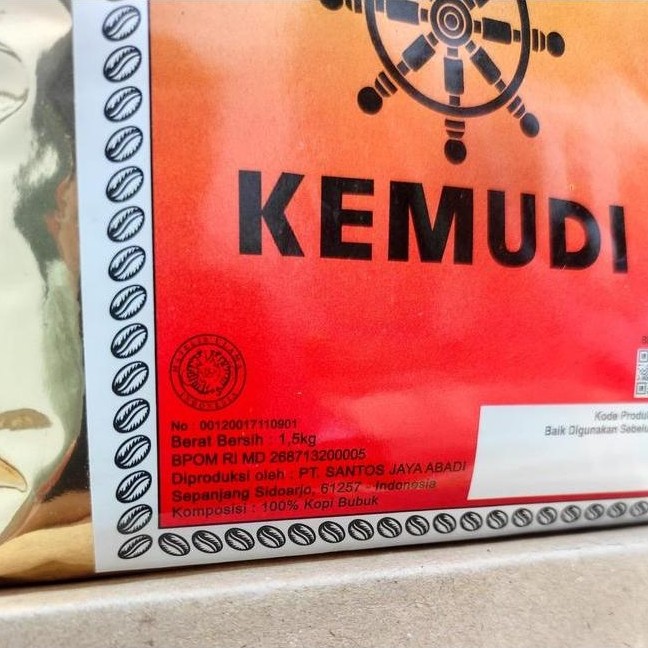 Premium Kopi Bubuk Kemudi 500g / 1000g / 1,5kg dan 6 kg - Kopi Hitam Bubuk Kemudi Coffee Robusta