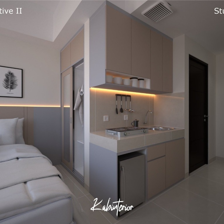 Custom Kitchen Set Apartemen HPL Luar-Dalam Minimalist
