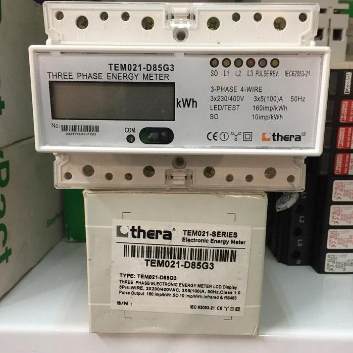 KWH Meter 3 Phase Merk Thera TEM021-D85G3 Digital(LCD) Direct