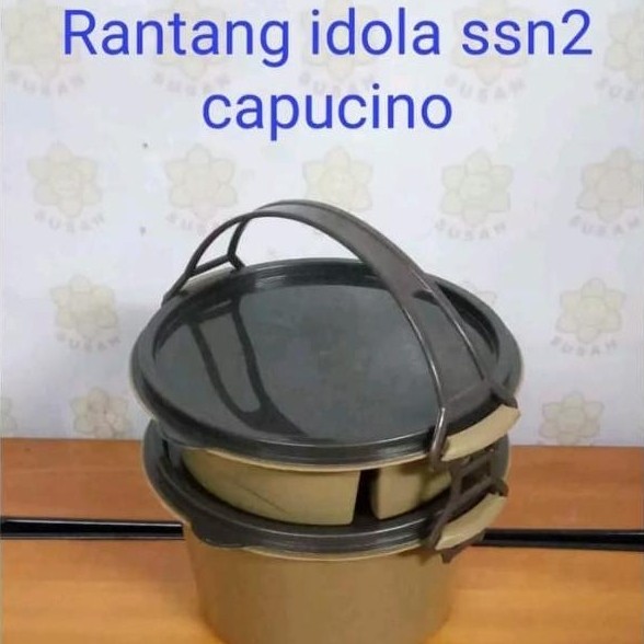 Sale Rantang / Rantang Souvenir / Rantang Plastik / Rantang Piknik Coklat Susun 2 / RANTANG IDOLA PI