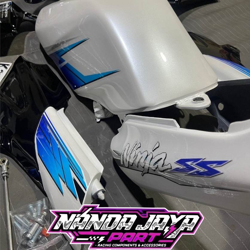 cover bodi ninja r ss putih mutiara premium - bodi fullset ninja ss putih - Ninja R - Ninja SS