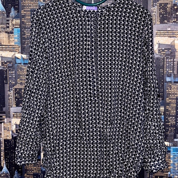 Preloved - Geela Monochrome Blouse