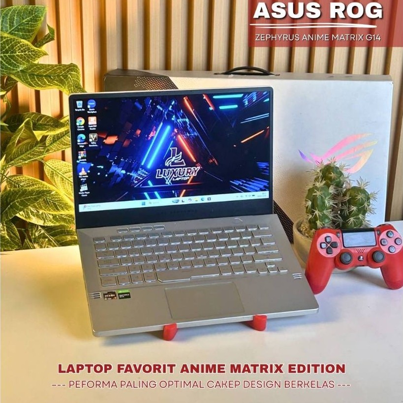 LAPTOP GAMING ASUS ROG ZEPHYRUS ANIME MATRIX G14 GA401II RYZEN 7 NVIDIA GEFORCE GTX 1650 TI SSD 512G