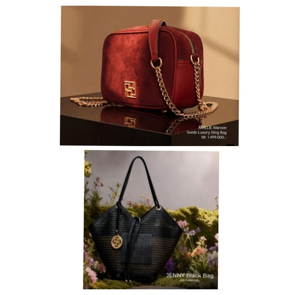 Tas 2 Pcs Ivan Gunawan Bag Jenny Black&Amelie Maroon,ADA LINDSAY BLACK,BROWN,TABITHA PINK,MINT GREEN