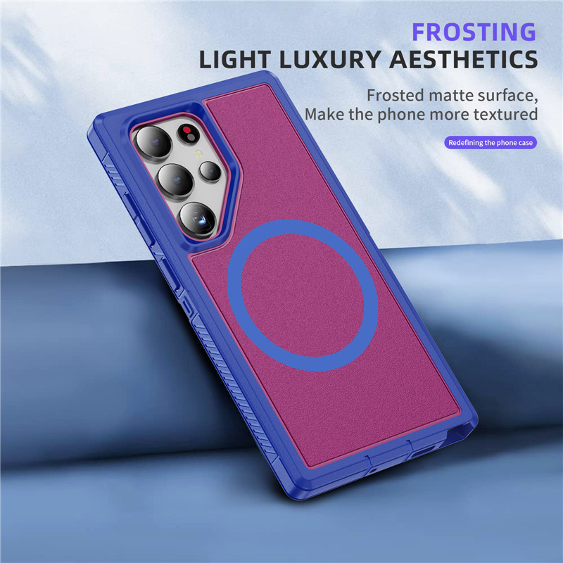Casing Ponsel Magnetik Guardian untuk Samsung Galaxy S24 S23 S22 Ultra S24, Pelindung 360 derajat  A