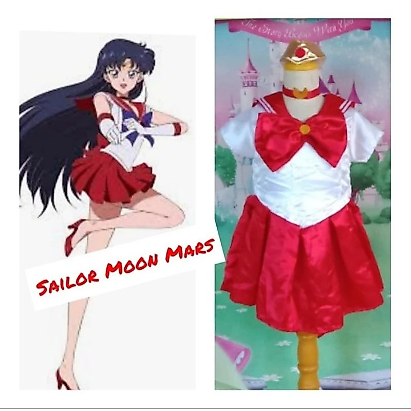 Sailormoon Merah Kostum Anime Sailor Moon Mars untuk Girl dan Dewasa