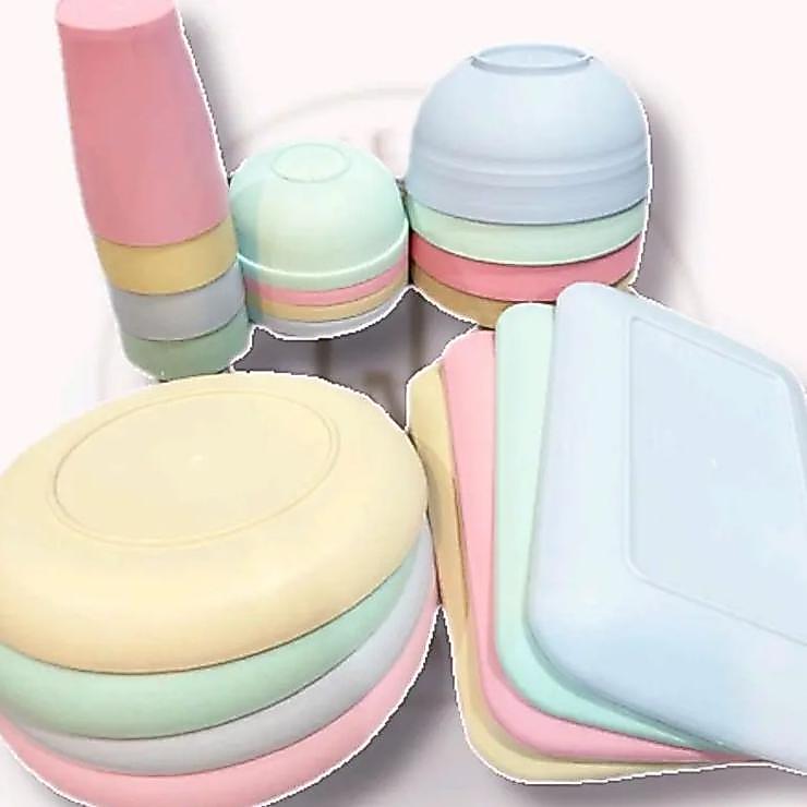 20Pcs/Set Piring Mangkok Baso Sup Gelas Pelastik Wheat Straw