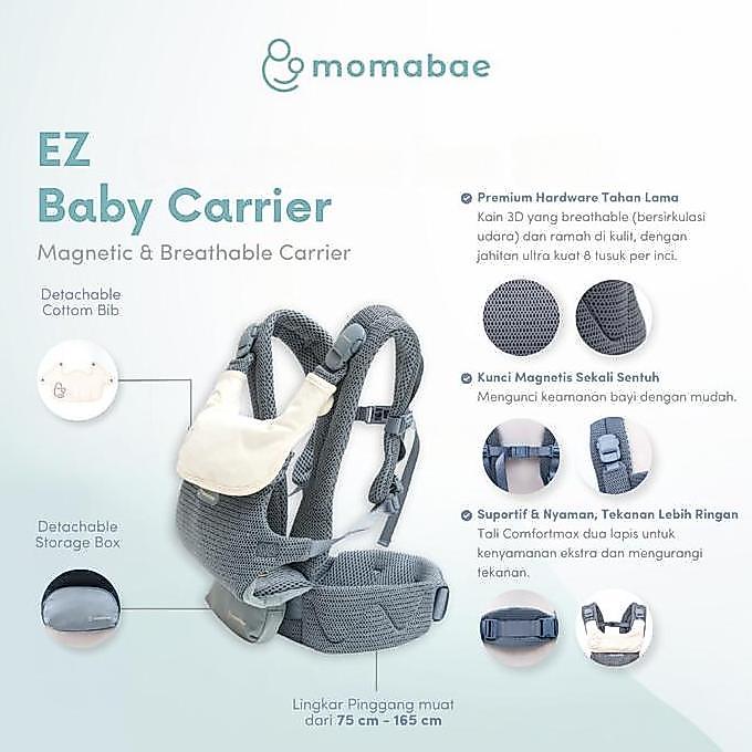Momabae - EZ Baby Carrier | Baby Carrier M-Shape SSC | Gendongan Anak | Gendongan Bayi SSC | Hipseat