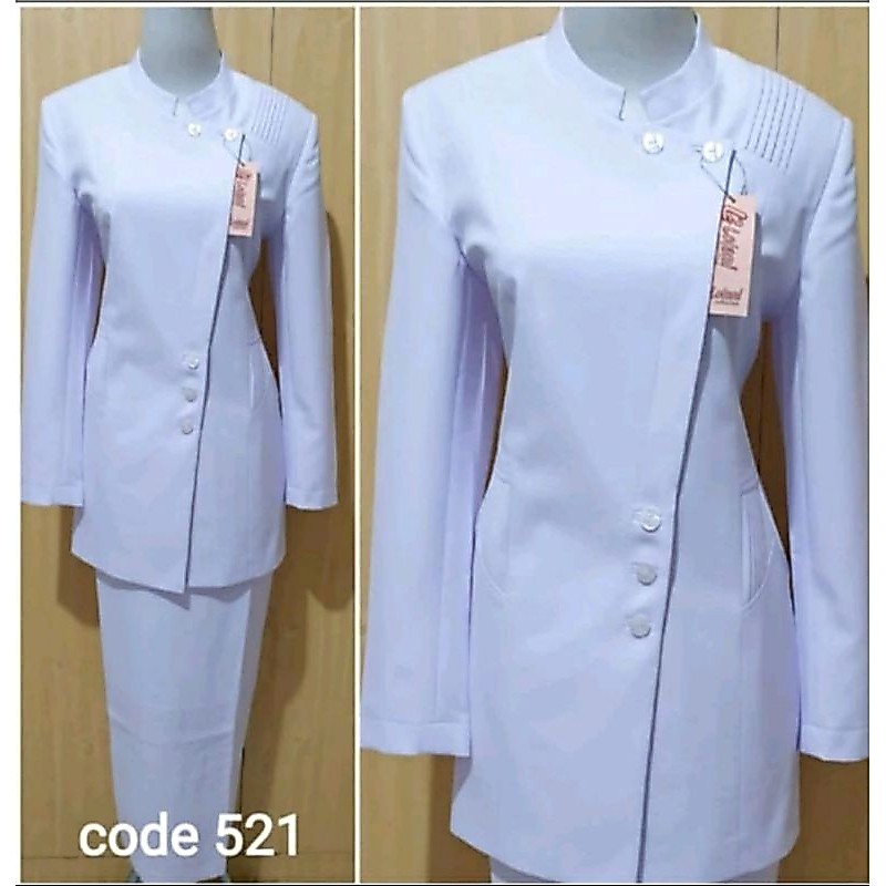 Seragam PDL Putih wanita/ Seragam NAKES/ Seragam ASN PNS PDL Putih hitam/ Seragam RS/ Baju Dinas PUS