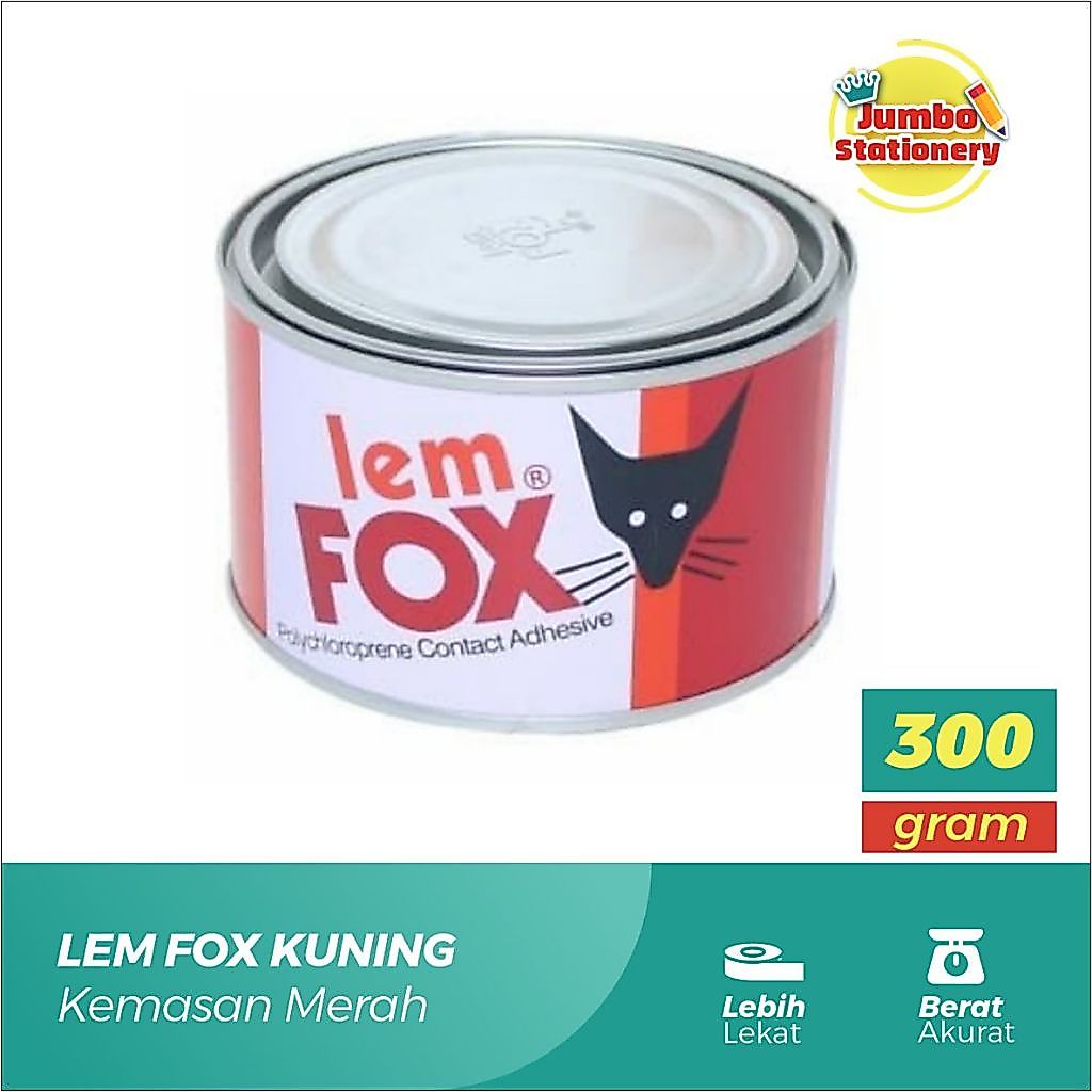 Lem Fox Kuning Kaleng 300gr  Lem Fox Aibon Kuning Kaleng 300 gram Lem Serbaguna