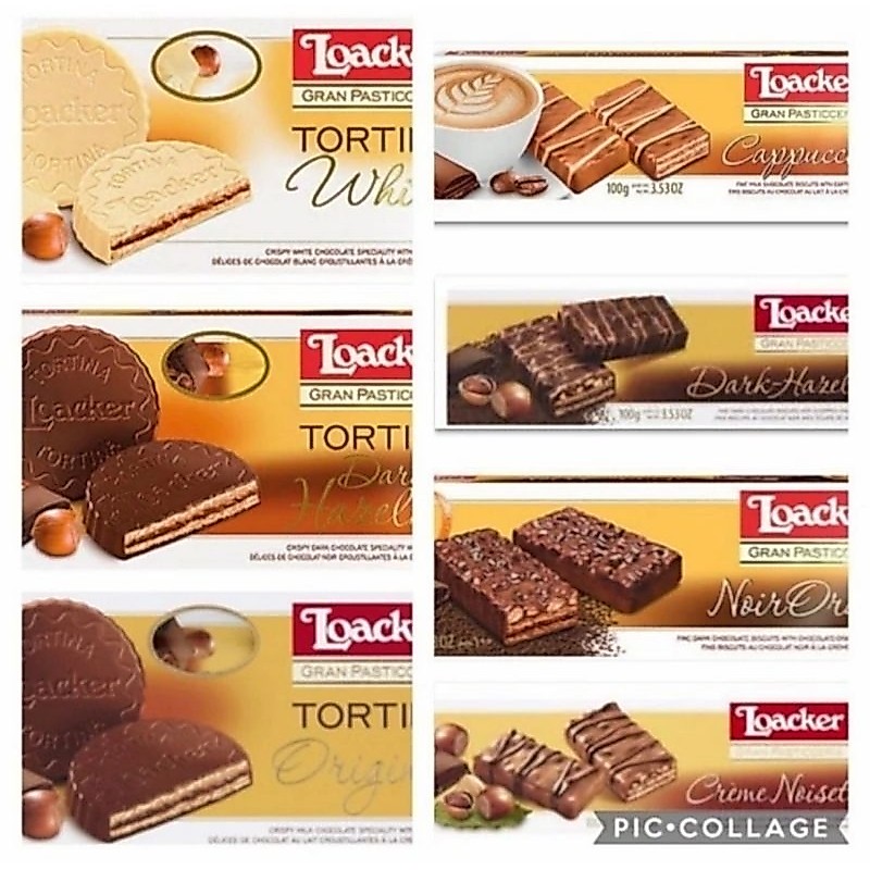 Australia Snack Loacker Tortina Original Milk Chocolate Dark Chocolate Hazelnut White Choco Loacker 