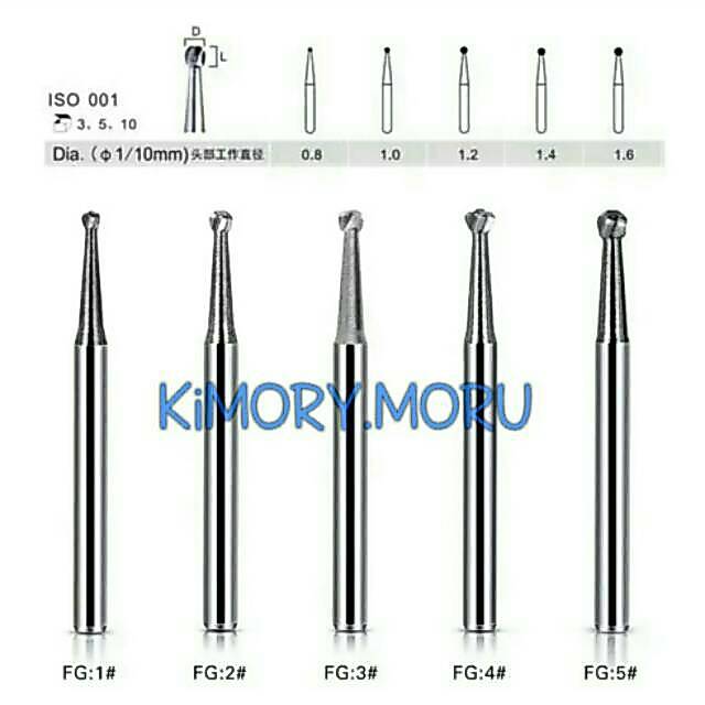 dental carbide bur round bulat highspeed / dental bur / bor gigi
