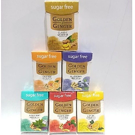 Golden Ginger Permen Jahe Sugar Free All Variant 45g / Golden Ginger Sugar Free Candy Herb Drops
