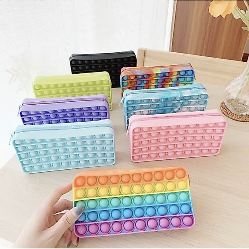 Tempat Pensil Pop It Pencil Case Fidget Toys Squishy Mainan Anak Tas Bag Pop It New 2022