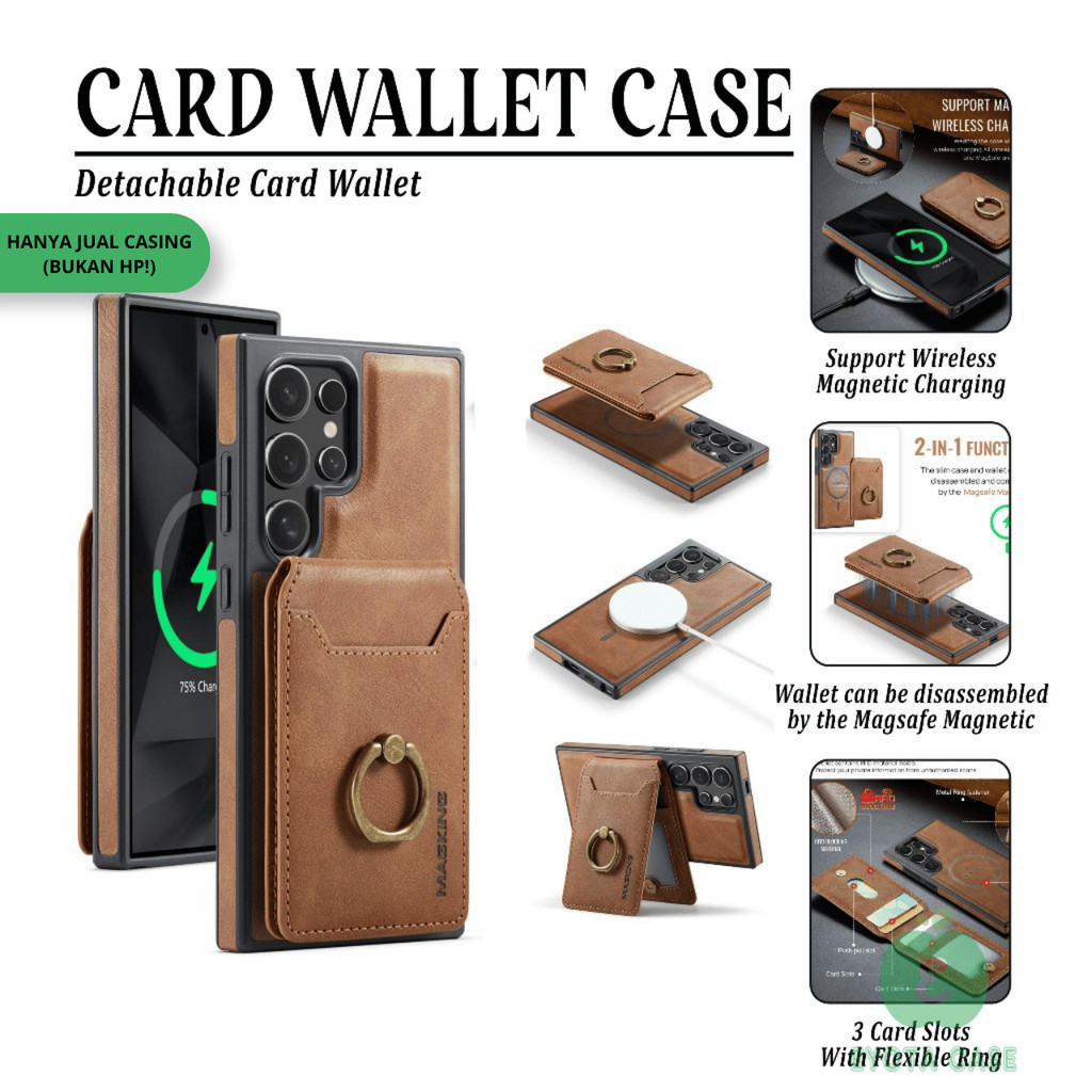 EY-252 Casing Detachable Card Wallet Leather Magsafe Case For Samsung S26 S26 ULTRA S23 Ultra S24 S2