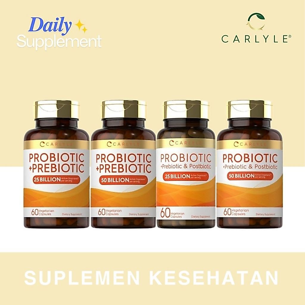 Carlyle Probiotic, Prebiotic & Probiotic 25 & 50 Billion CFU - 60 Capsules
