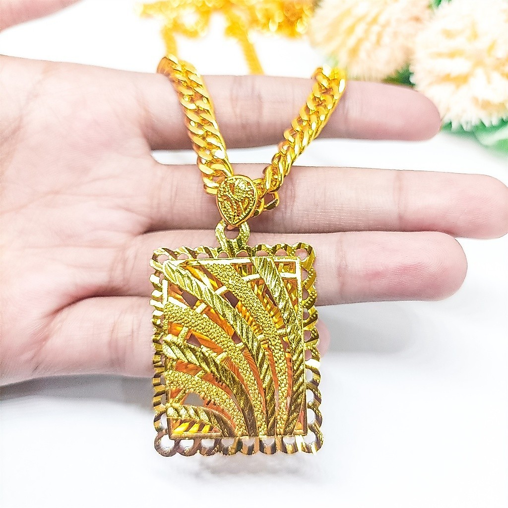 kalung+liontin xuping kendari Perhiasan Aksesoris Titanium Asli Wanita Anti Karat Emas 24k gold Terb