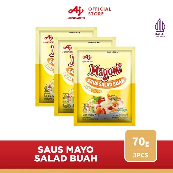 MAYUMI Mayonaise Saus Salad Buah 70G (3pcs) - Mayones Saus Creamy Rasa Manis Dan Lemon