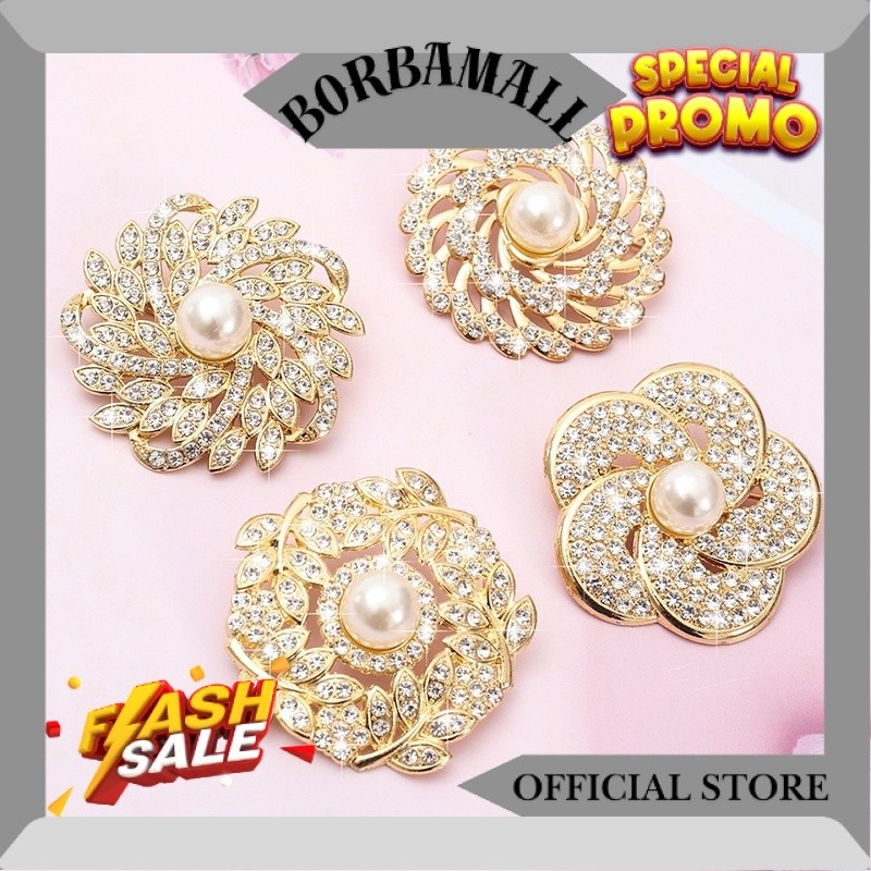 Bross Wanita Korea Gold Titanium Anti Karat/Bros mutiara/pin/bros grosir GR