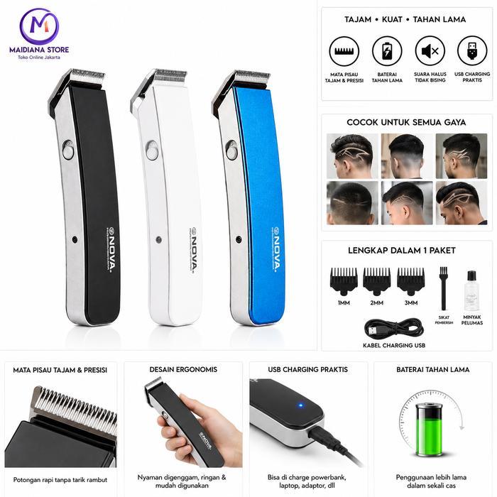 Mhola Mhol  -  Viral !!! Promo Alat Cukur Rambut Kumis jenggot New Nova 216 Cas Elektrik Mesin - NOV