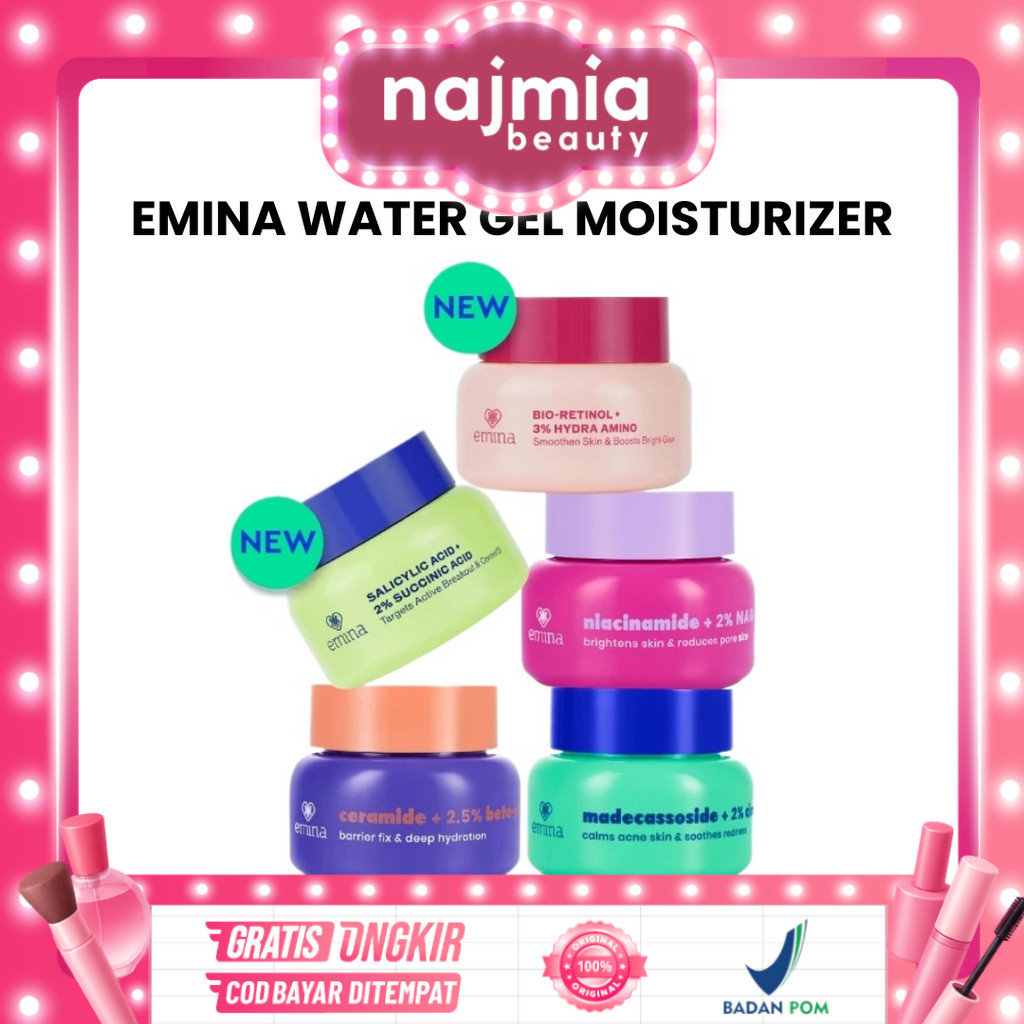 Najmia - Emina Water Gel Moisturizer 30g l Water Gel Calming l Water Gel Barrier l Water Gel Bright 