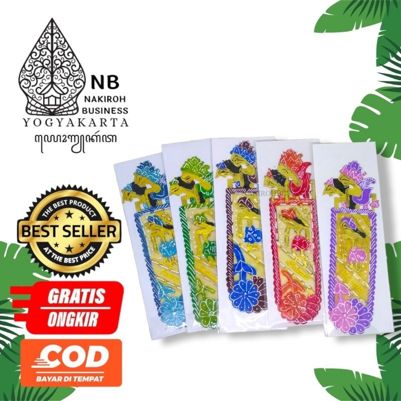 NAKIROHBUSINESS Pembatas Binder Buku - PEMBATAS BUKU Wayang Kulit Souvenir Batik Wayang Indonesia