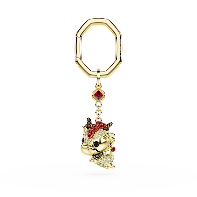 Swarovski - Chinese Zodiac key ring, Dragon, Yellow, Gold-tone plated