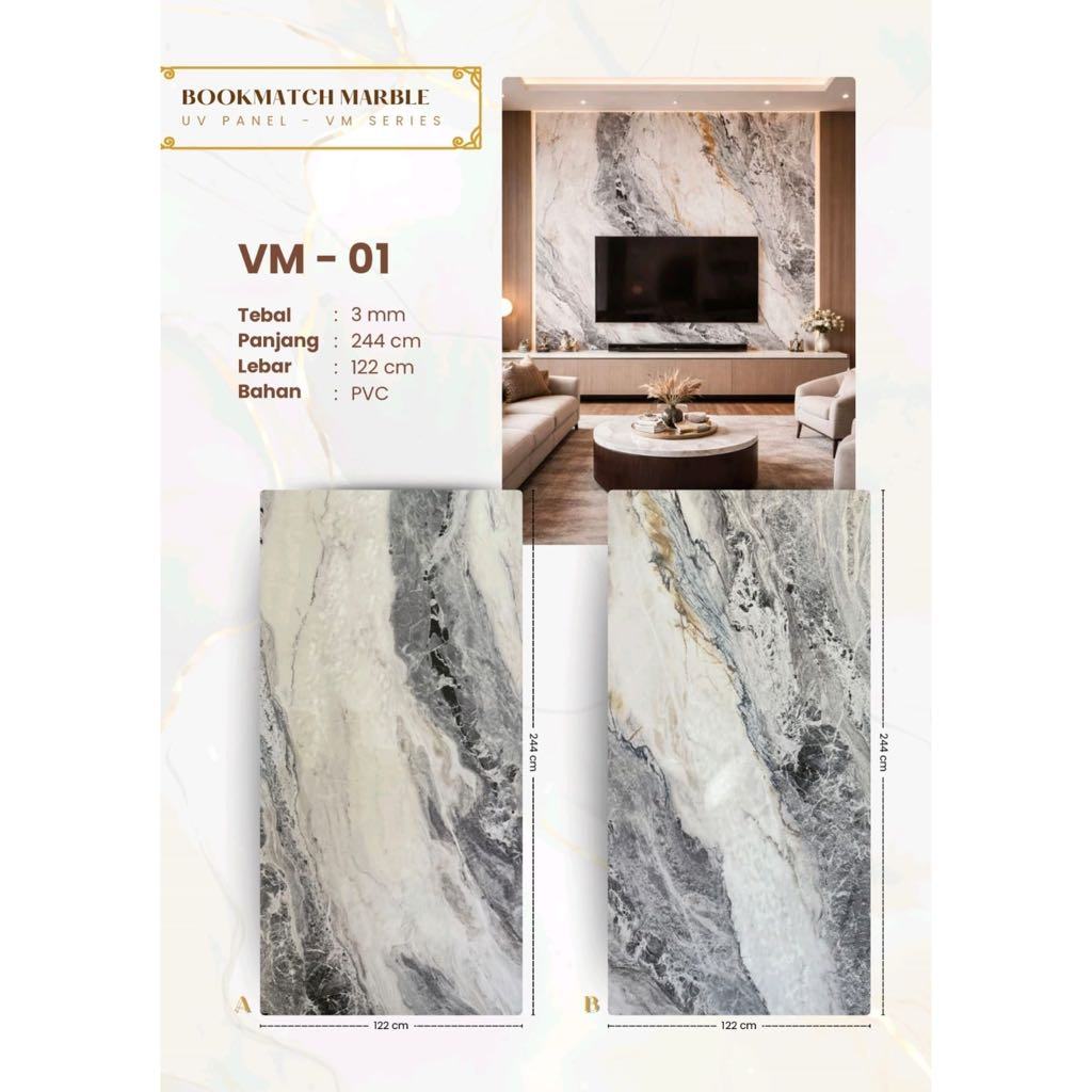 LIGNUM UV Board Bookmatch / Marmer PVC / UV Marmer Bookmatch