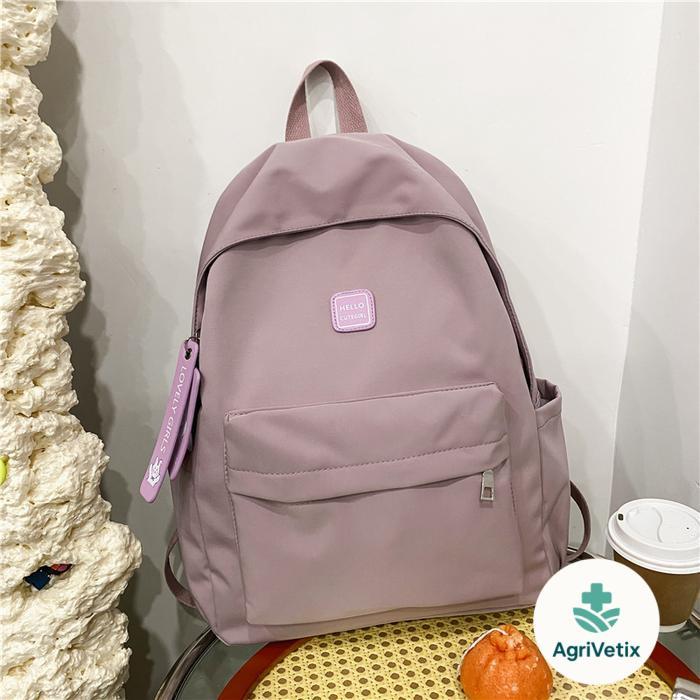 Tas Ransel Pastel Riby Korean Nilon backpack Import polos Tas sekolah laptop lucu kuliah remaja - Li