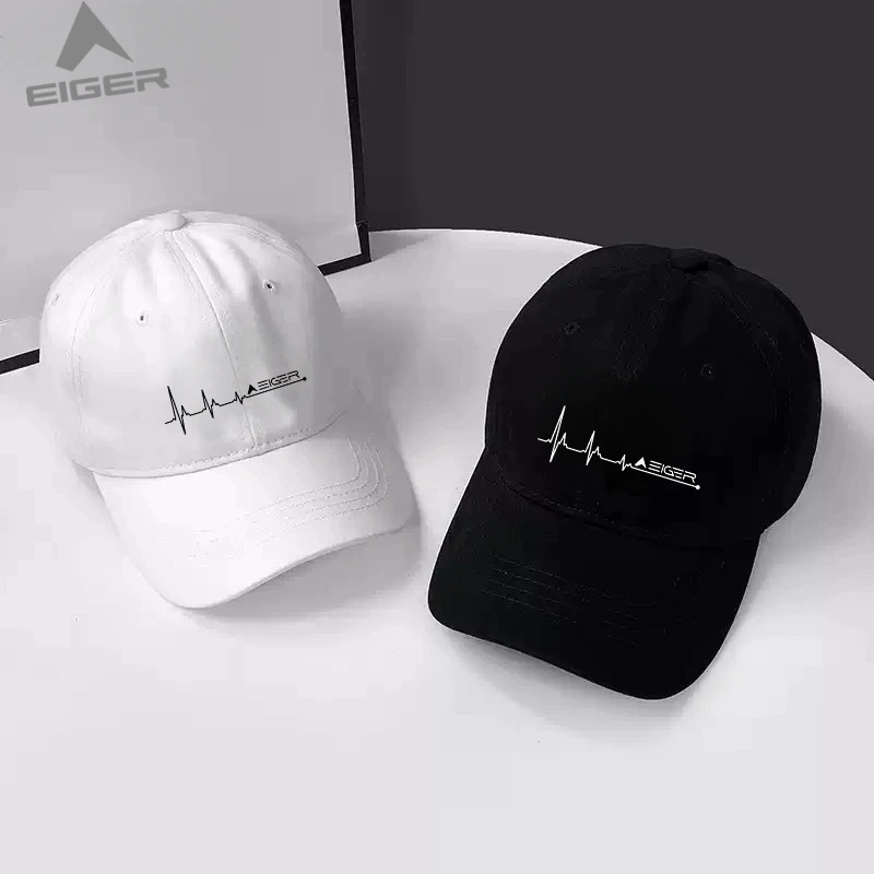Topi EIGER Kekinian Unisex Hitam Putih Topi Olahraga Casual Street Style Pria Wanita