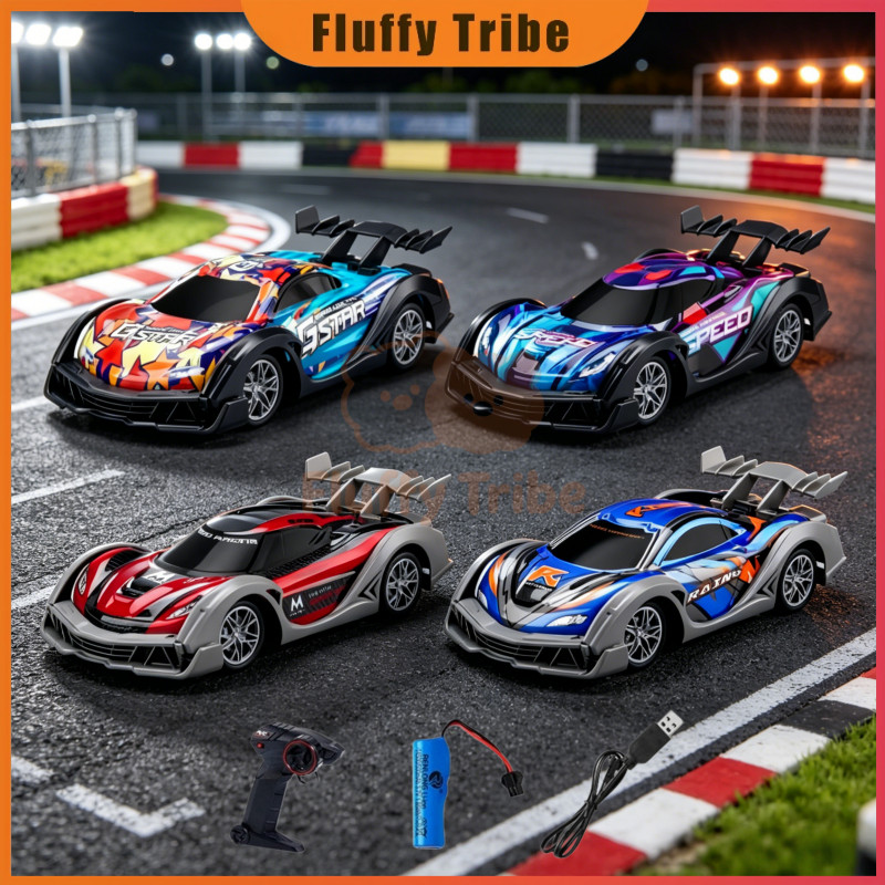 Fluffy Tribe Mobil RC Offroad 1:18 AWD Drift – 2.4GHz Remote Control Car Kecepatan 30km/jam + Batre 