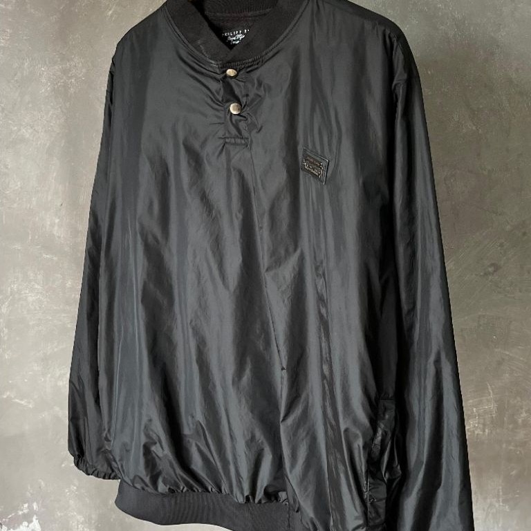 PHILIPP PLEIN STRAIGHT CUT QUARTER BUTTON PULLOVER JACKET