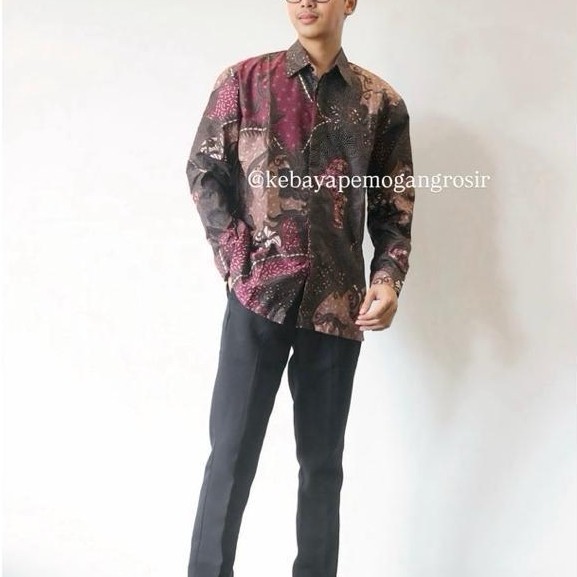 Favorit Kemeja Lengan Panjang Batik Bali Pria Dan Wanita Dewasa / Kemeja Batik Bali Unisex