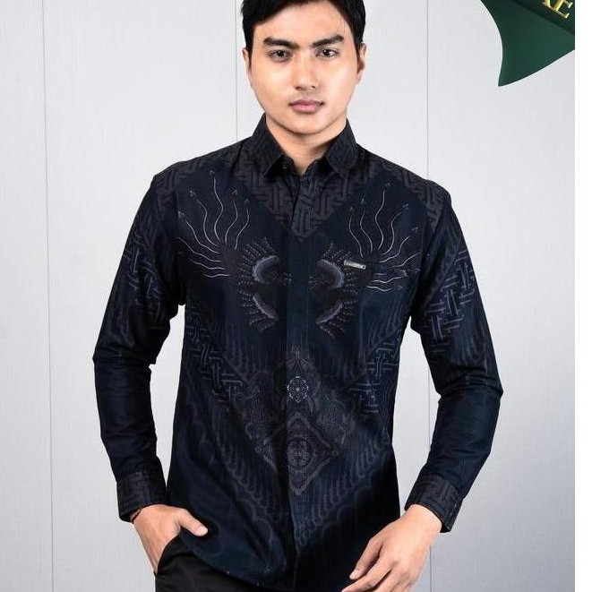 Laskala Batik Wafa Kemeja Batik Pria Slimfit Lengan Panjang