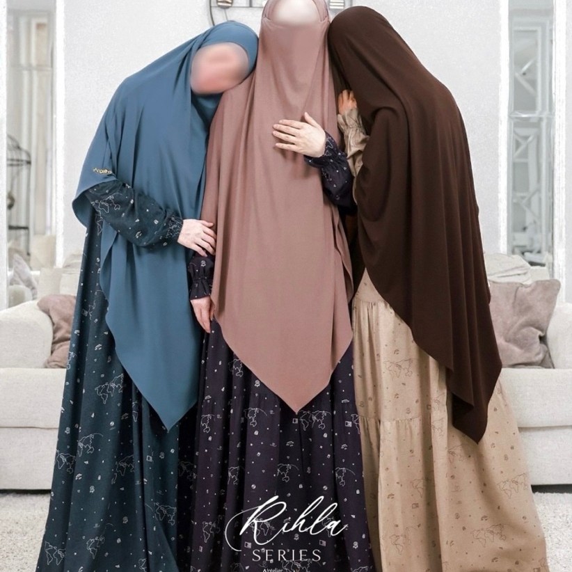 [SIAP KIRIM] BELLA CELIN DRESS RIHLA SAFA SAND AQSA TWILIGHT MADINAH SKY BY ATELIER ANGELINA EDISI M