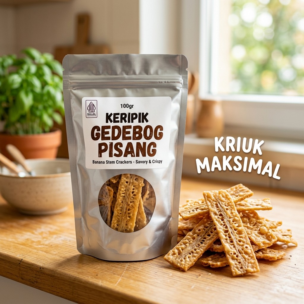 Keripik Sayuran Kering Gedebog Pisang Crispy 100gr | Kripik Debog Snack Diet Sehat Tinggi Serat
