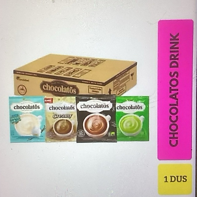 Chocolatos Drink dus isi 10 sachet  Rasa Coklat, Matcha,creamy - coklat bubuk premium harga grosir