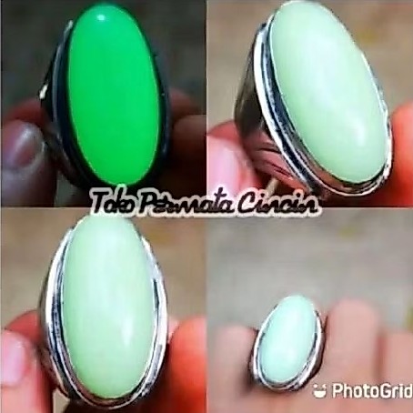 cincin batu akik pospor pandan ring monel
