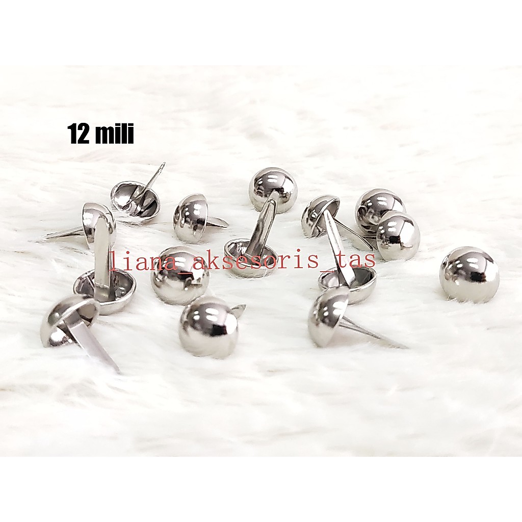-PAKU CENTANG JAMUR KAKIAN (PER 50 PCS) WARNA LIGHT GOLD, SILVER, ATG POLES BAKAR & BLACK NIKEL AKSE