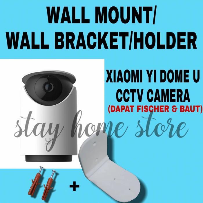xiaomi yi dome U cctv camera wall mount bracket holder - Hitam, 1SET-L&BULAT